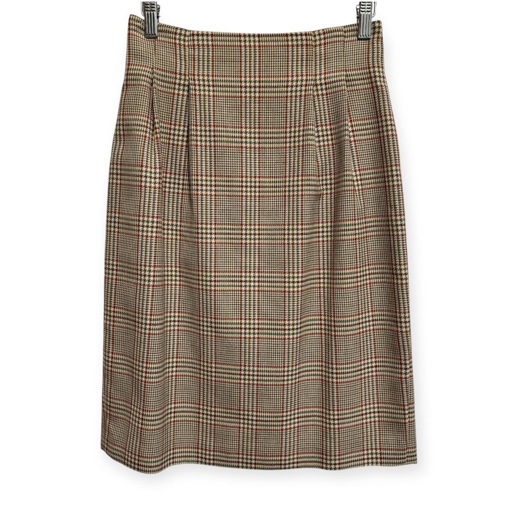 Vintage Casual Corner Glen Plaid Pencil Skirt